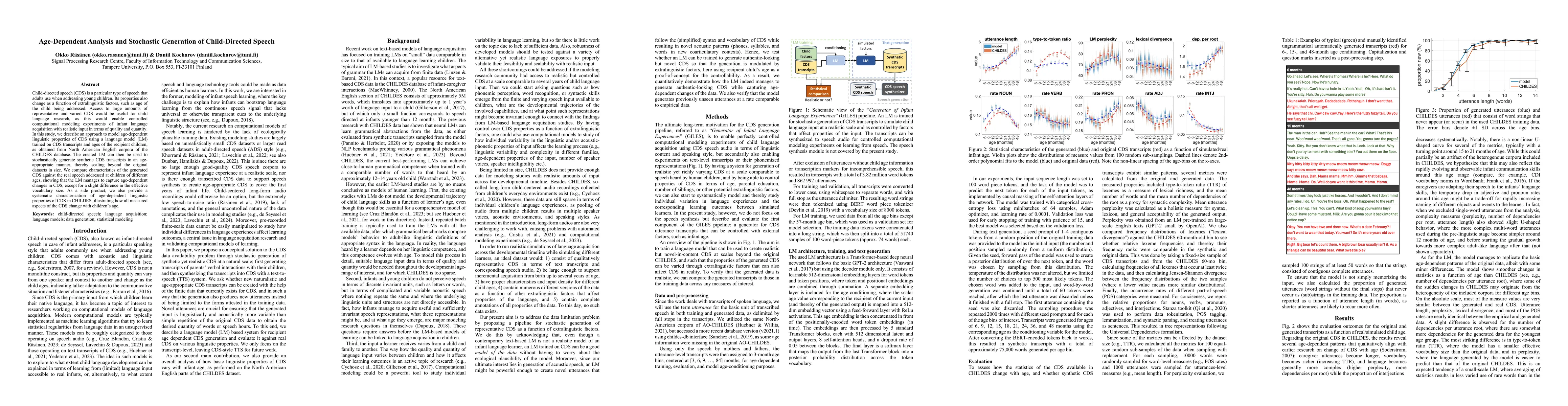 Thumbnail for Age-Dependent Analysis and Stochastic Generation of Child-Directed
  Speech