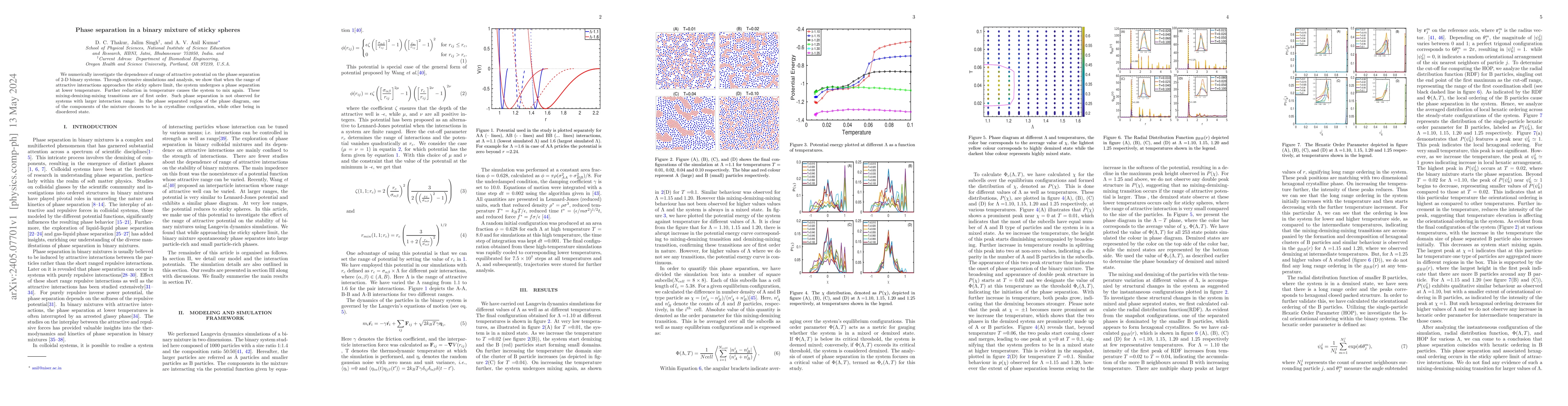 Thumbnail for Phase separation in a binary mixture of sticky spheres