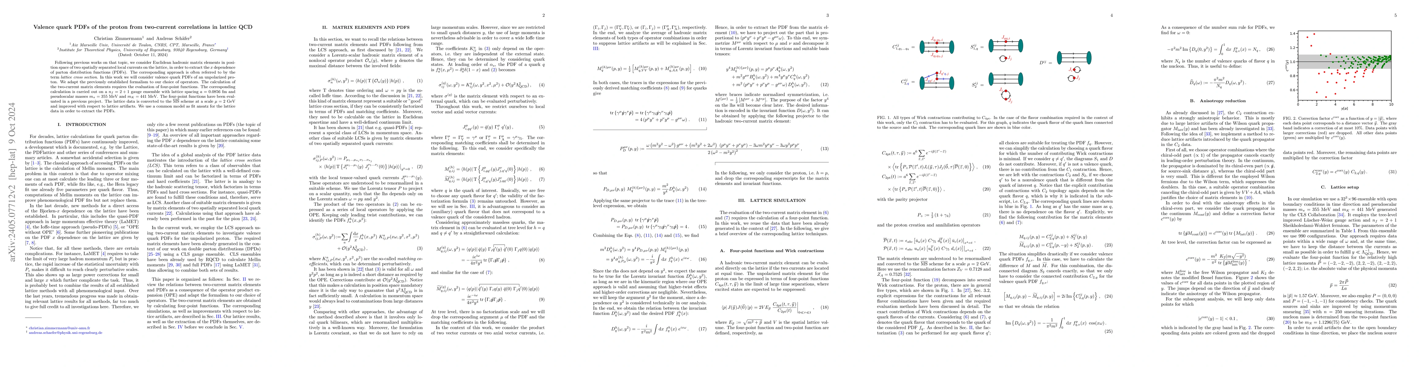 Thumbnail for Valence Quark PDFs of the Proton from Two-Current Correlations in
  Lattice QCD