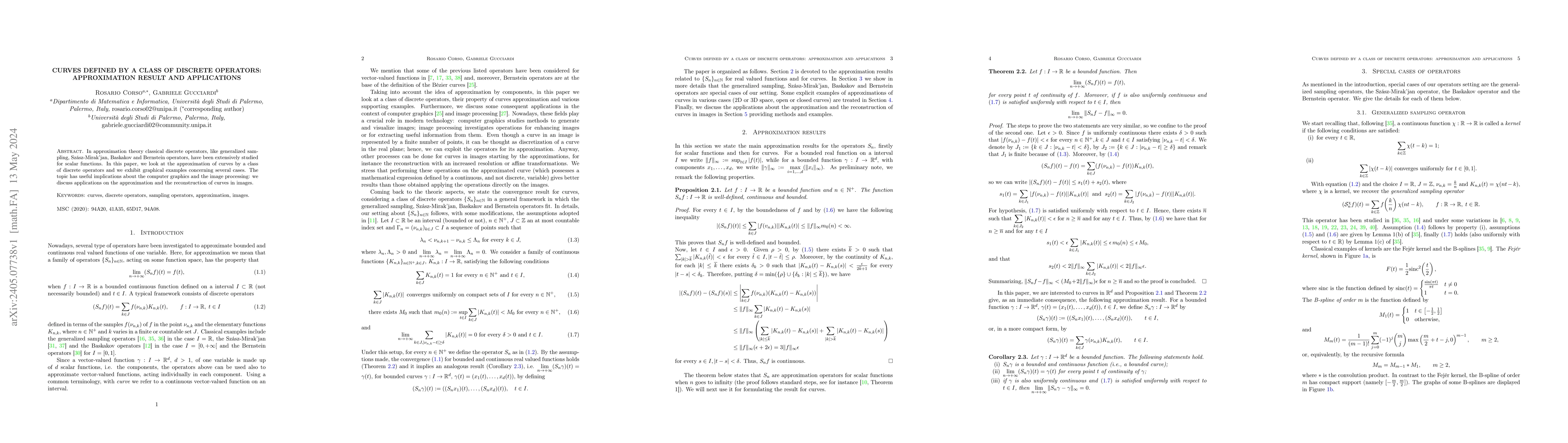 Thumbnail for Curves defined by a class of discrete operators: approximation result
  and applications