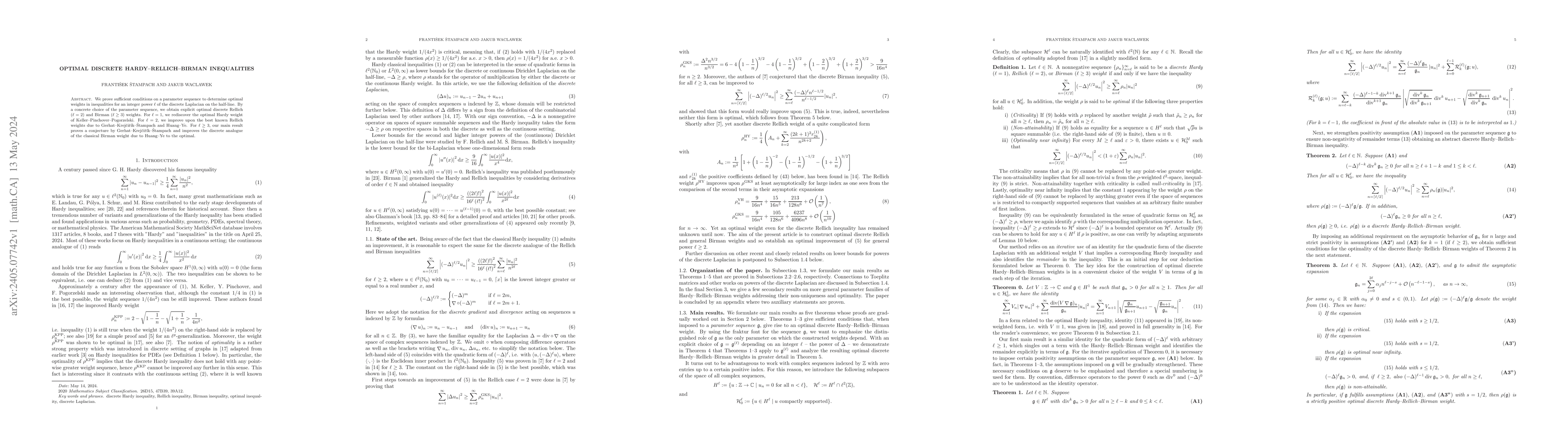 Thumbnail for Optimal discrete Hardy-Rellich-Birman inequalities