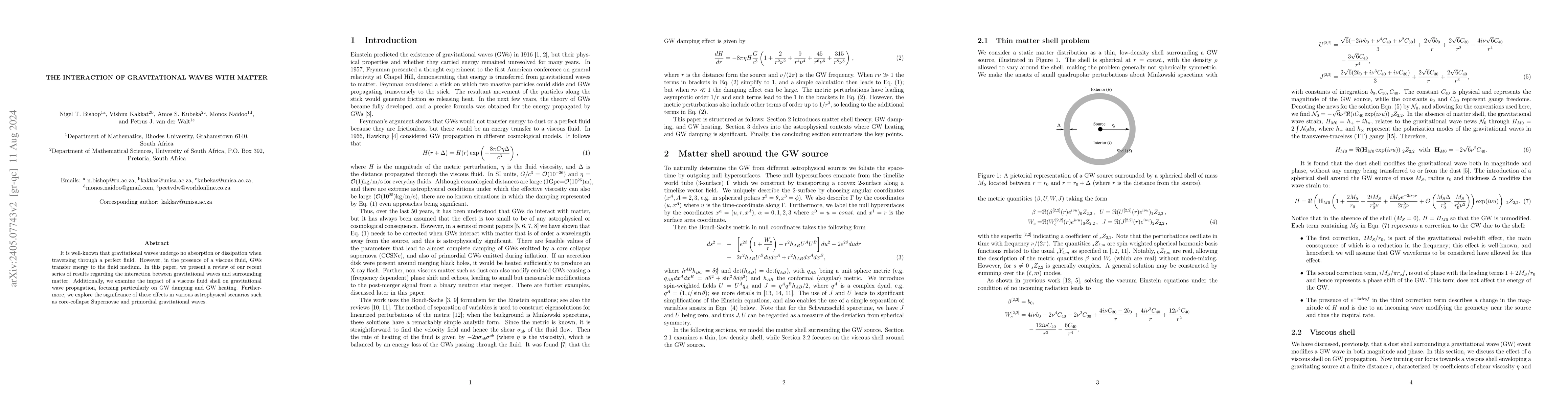 Thumbnail for The interaction of gravitational waves with matter