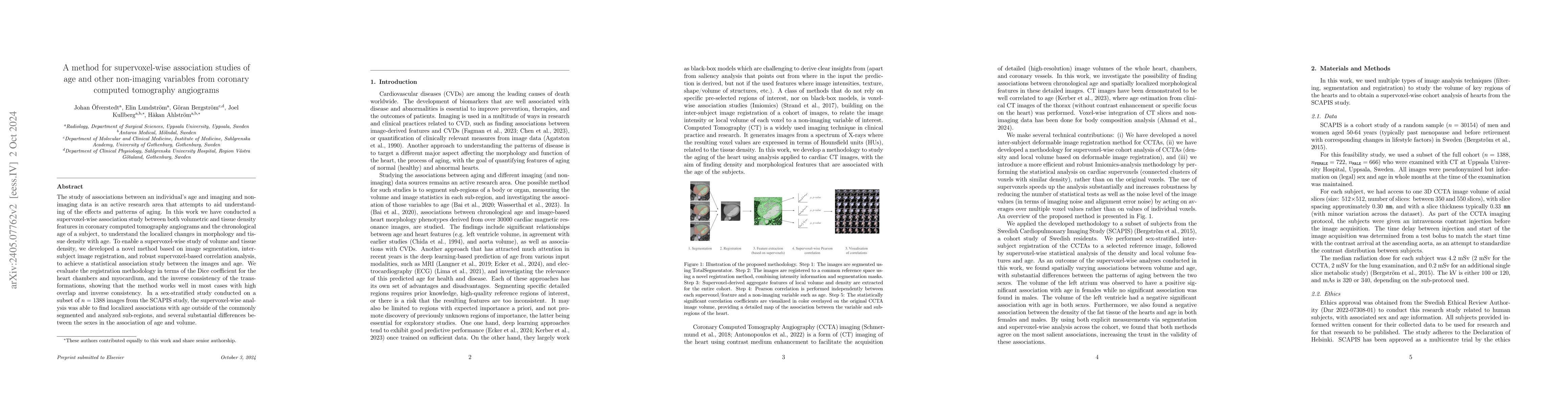 Thumbnail for A method for supervoxel-wise association studies of age and other
  non-imaging variables from coronary computed tomography angiograms