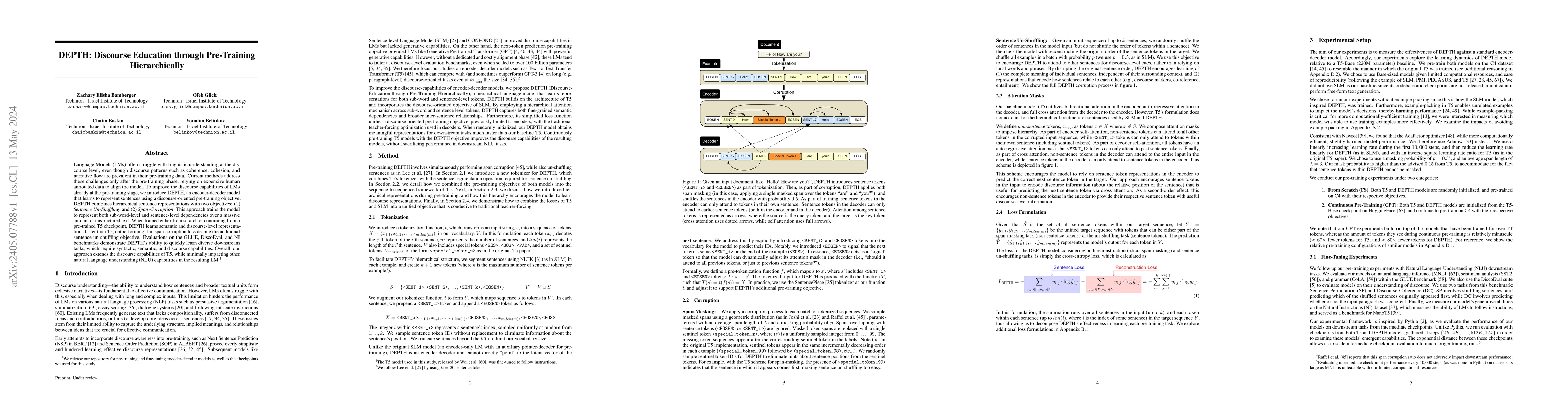 Thumbnail for DEPTH: Discourse Education through Pre-Training Hierarchically
