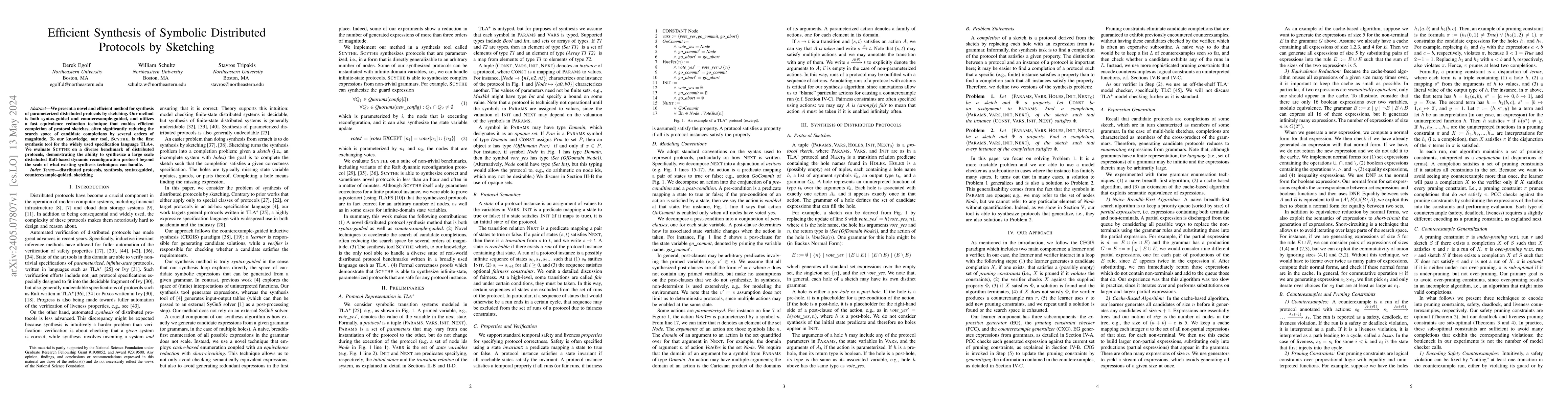 Thumbnail for Efficient Synthesis of Symbolic Distributed Protocols by Sketching