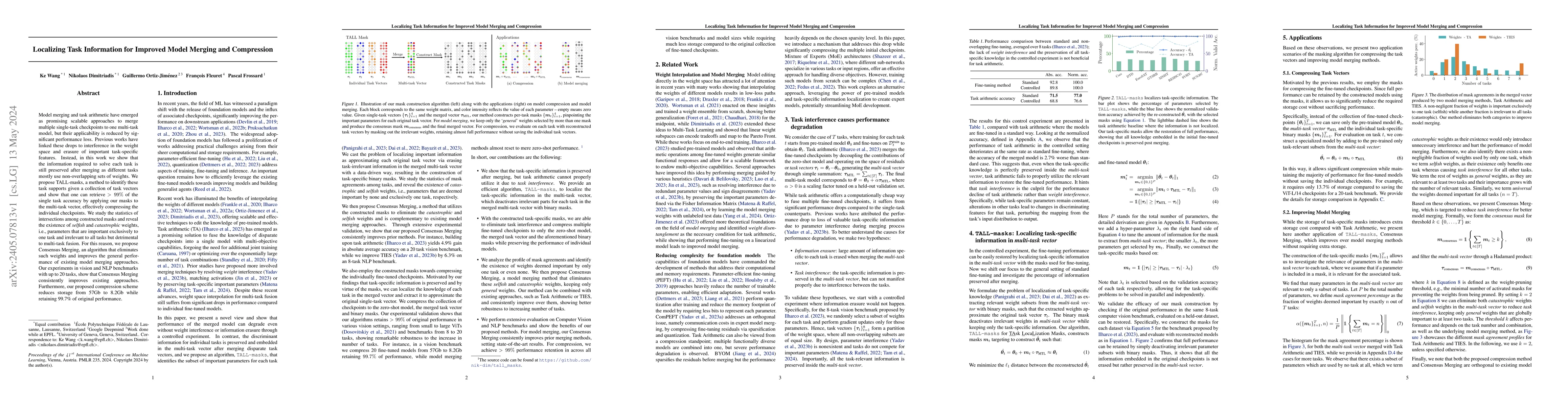 Thumbnail for Localizing Task Information for Improved Model Merging and Compression