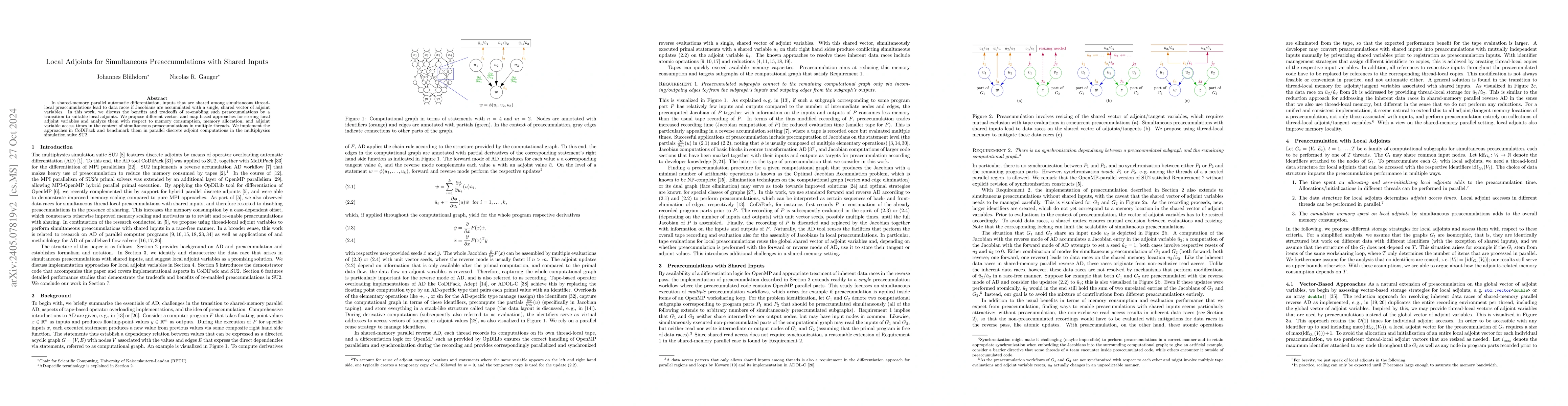 Thumbnail for Local Adjoints for Simultaneous Preaccumulations with Shared Inputs