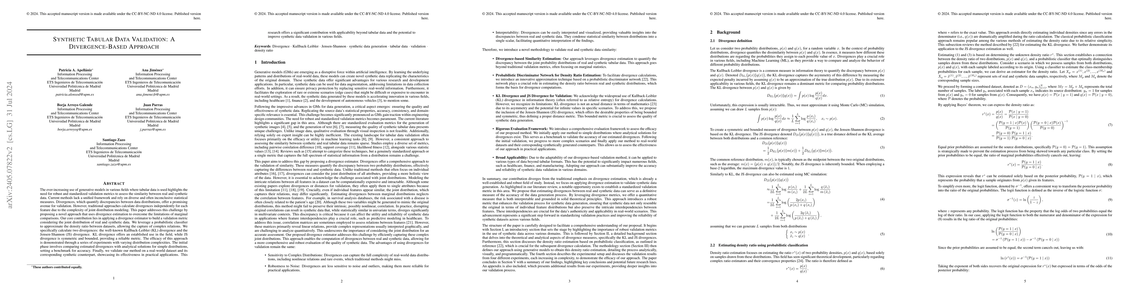 Thumbnail for Synthetic Tabular Data Validation: A Divergence-Based Approach