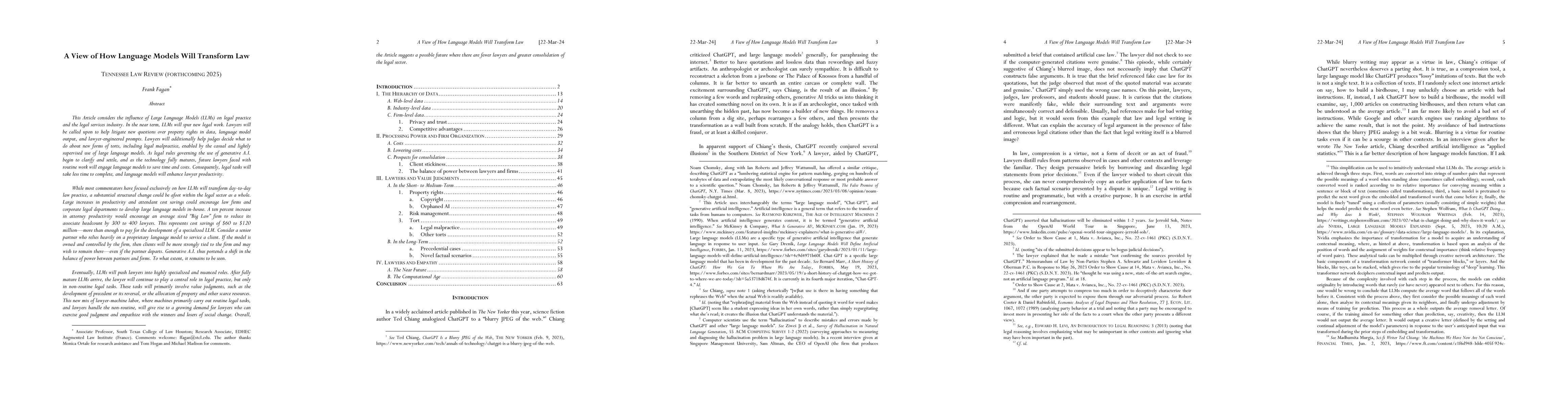 Thumbnail for A View of How Language Models Will Transform Law