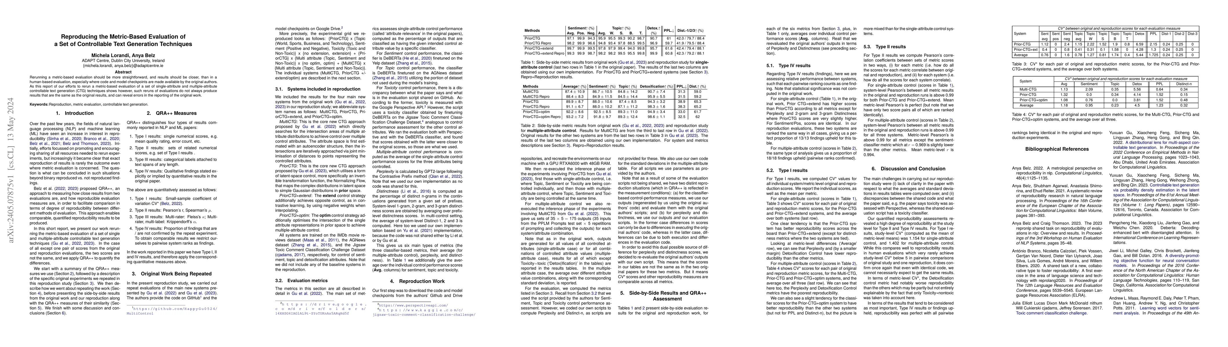 Thumbnail for Reproducing the Metric-Based Evaluation of a Set of Controllable Text
  Generation Techniques