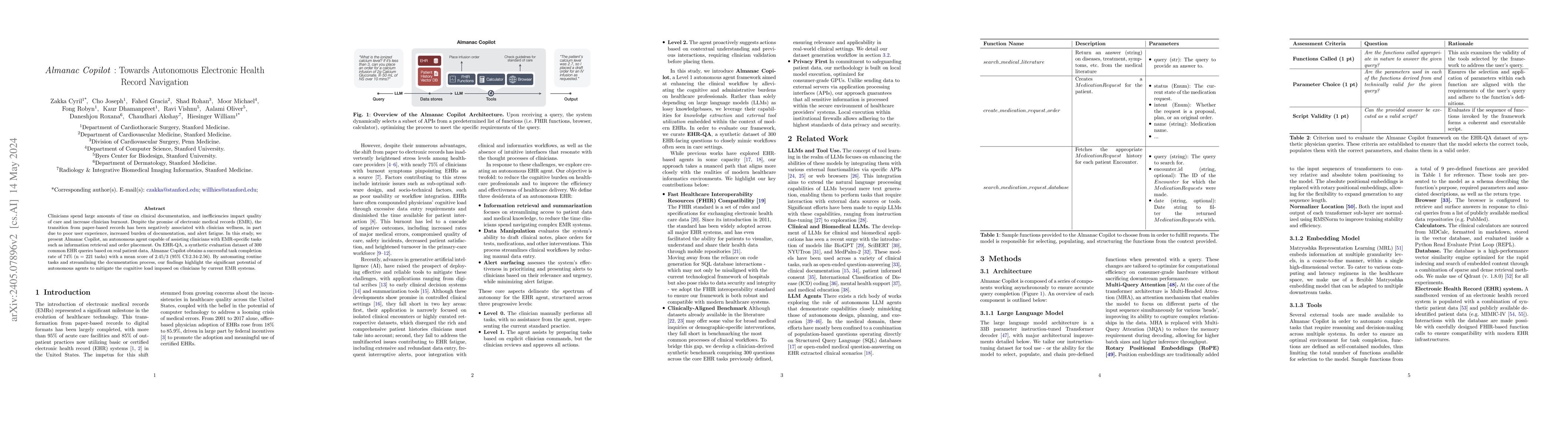 Thumbnail for Almanac Copilot: Towards Autonomous Electronic Health Record Navigation