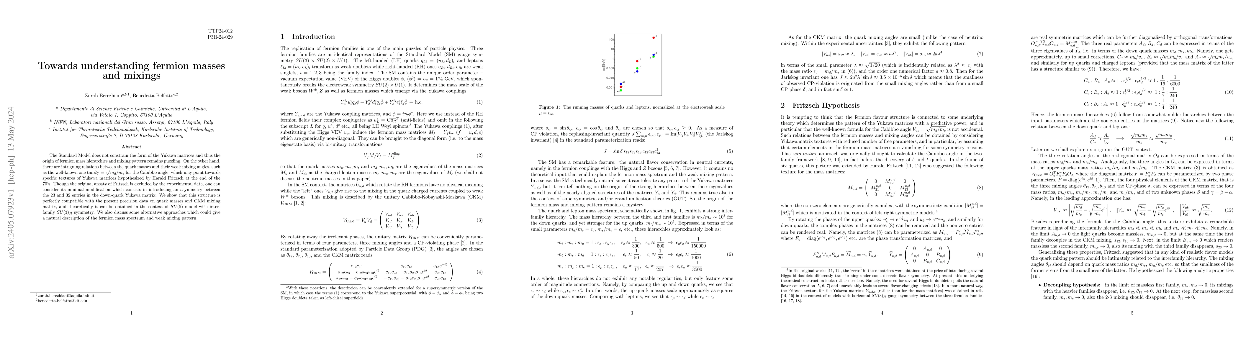Thumbnail for Towards understanding fermion masses and mixings