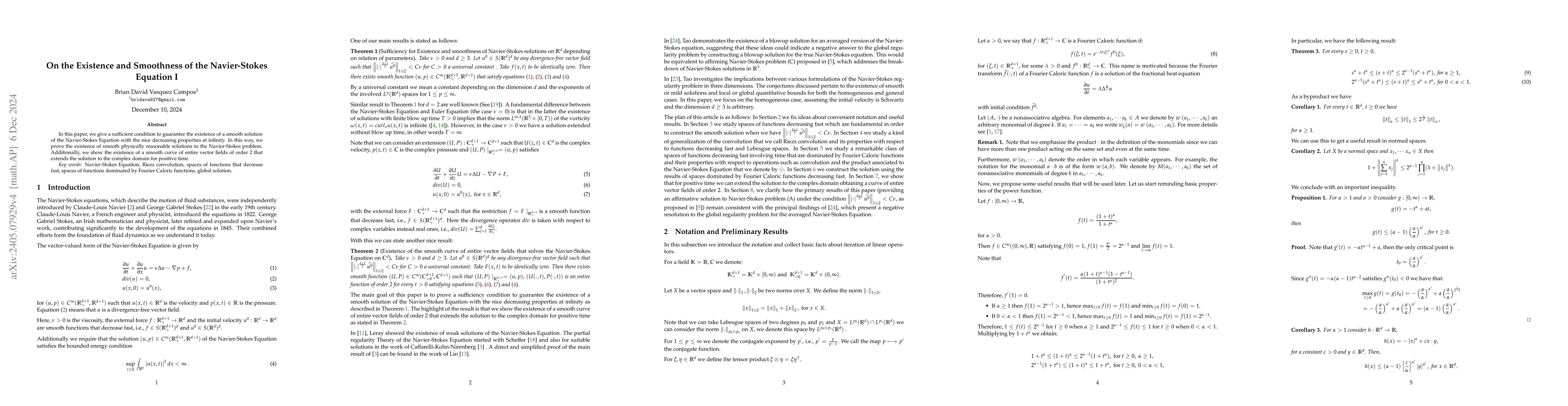 Thumbnail for On the Existence and Smoothness of the Navier-Stokes Equation