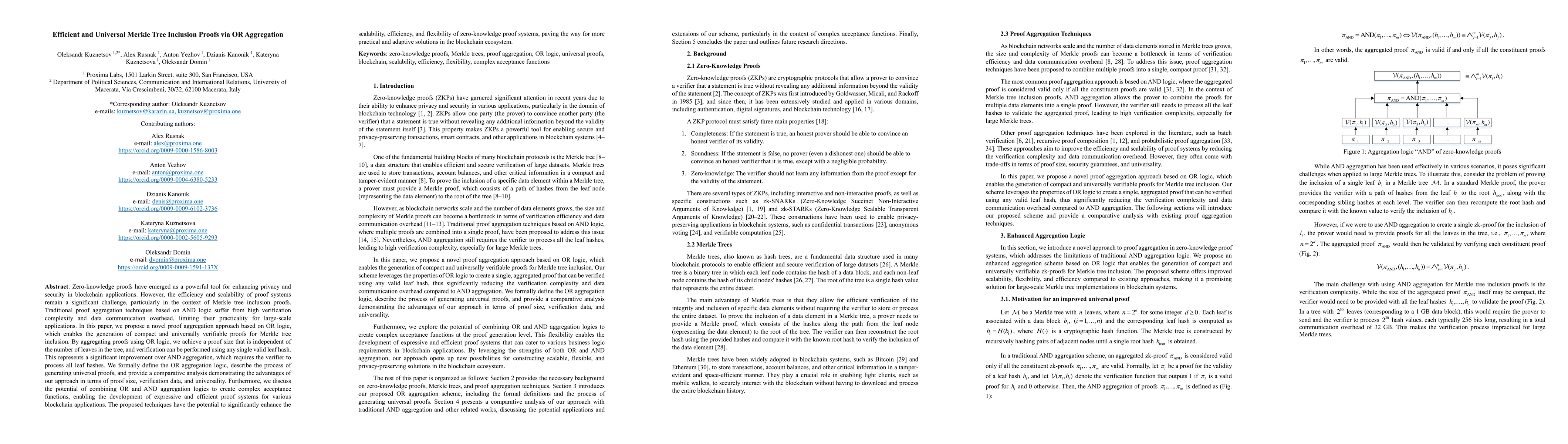 Thumbnail for Efficient and Universal Merkle Tree Inclusion Proofs via OR Aggregation