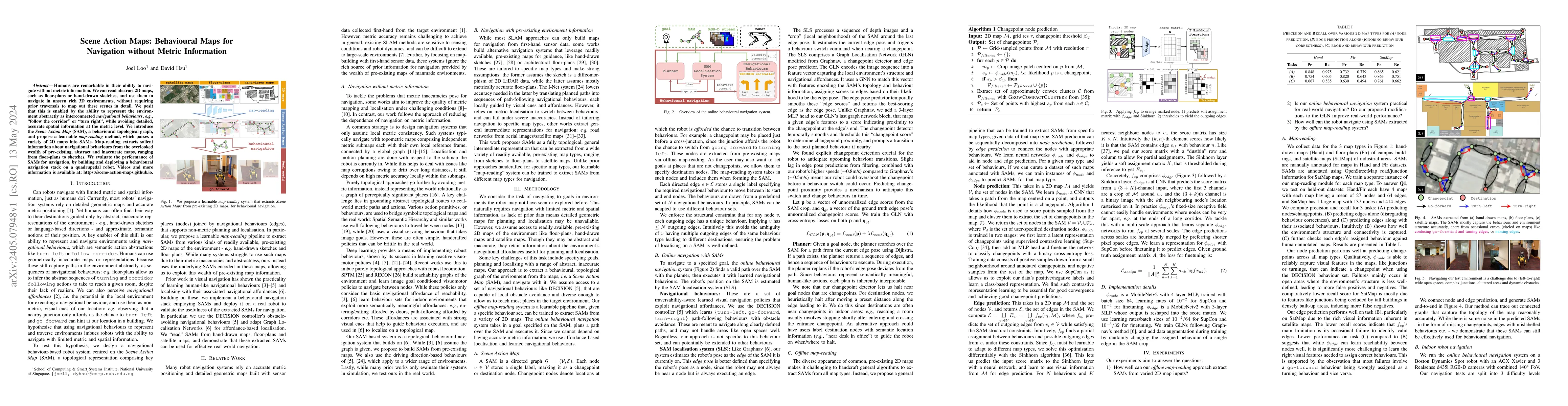 Thumbnail for Scene Action Maps: Behavioural Maps for Navigation without Metric
  Information