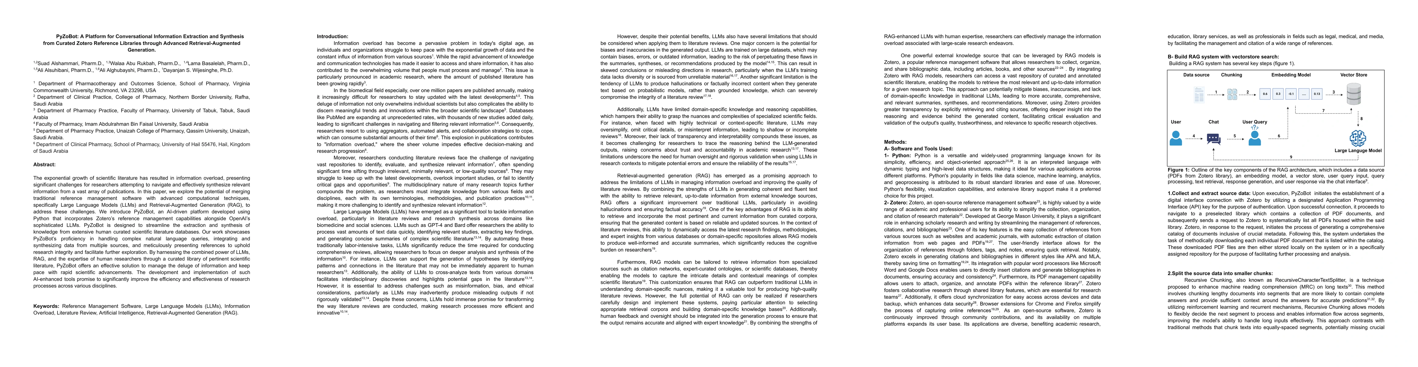 Thumbnail for PyZoBot: A Platform for Conversational Information Extraction and
  Synthesis from Curated Zotero Reference Libraries through Advanced
  Retrieval-Augmented Generation