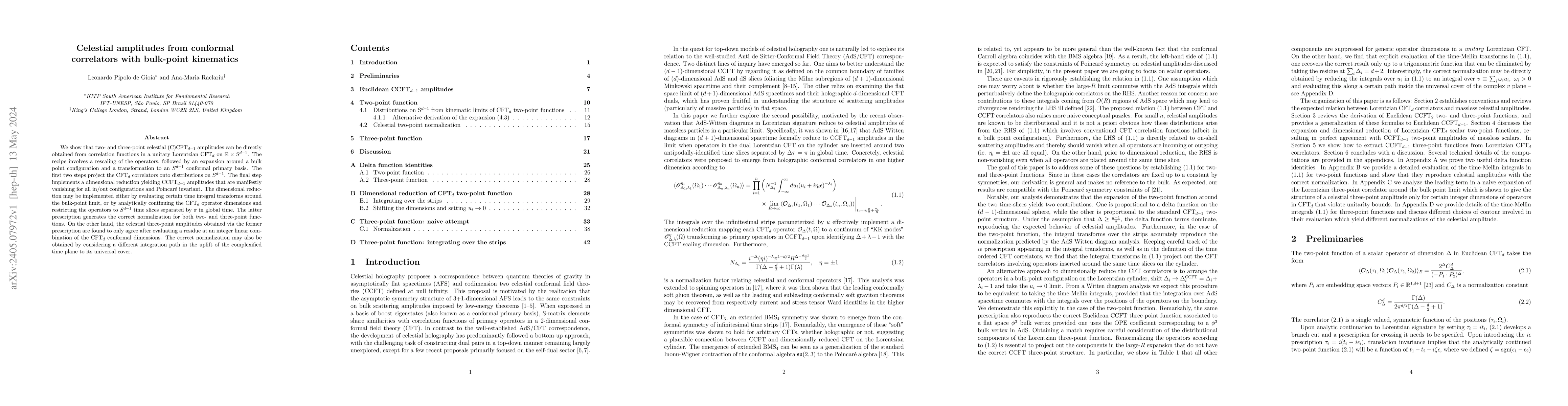 Thumbnail for Celestial amplitudes from conformal correlators with bulk-point
  kinematics