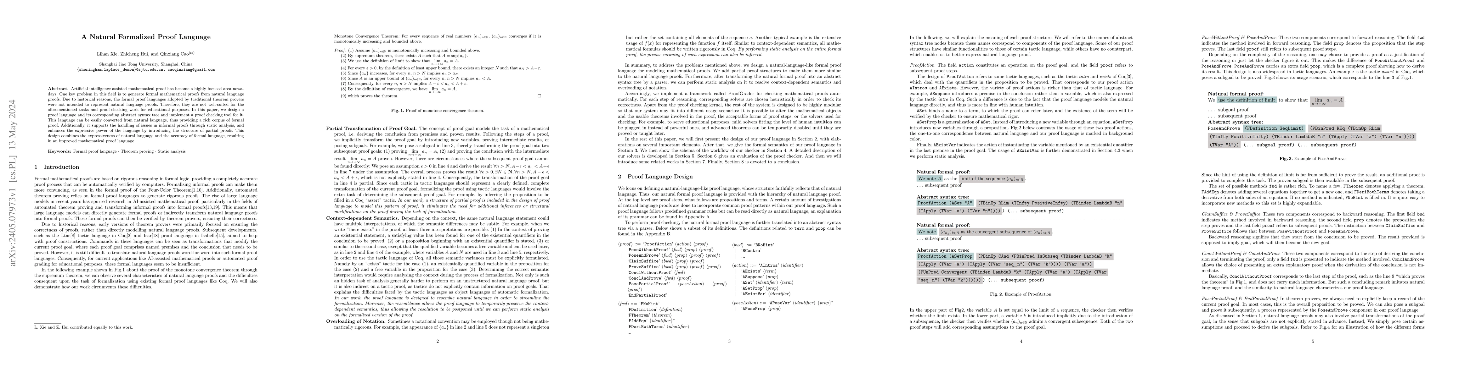 Thumbnail for A Natural Formalized Proof Language