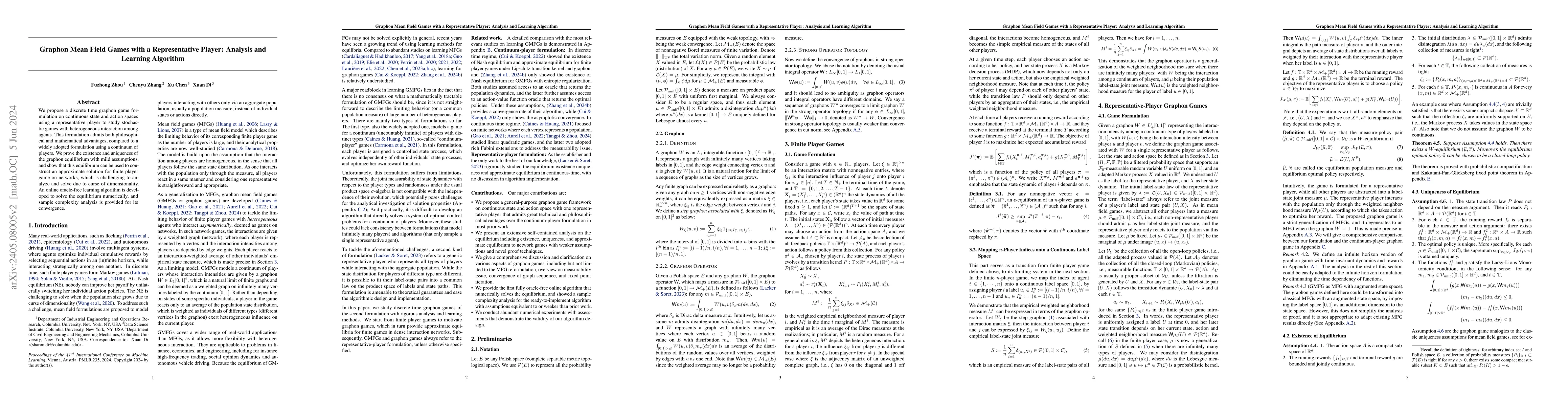 Thumbnail for Graphon Mean Field Games with a Representative Player: Analysis and
  Learning Algorithm