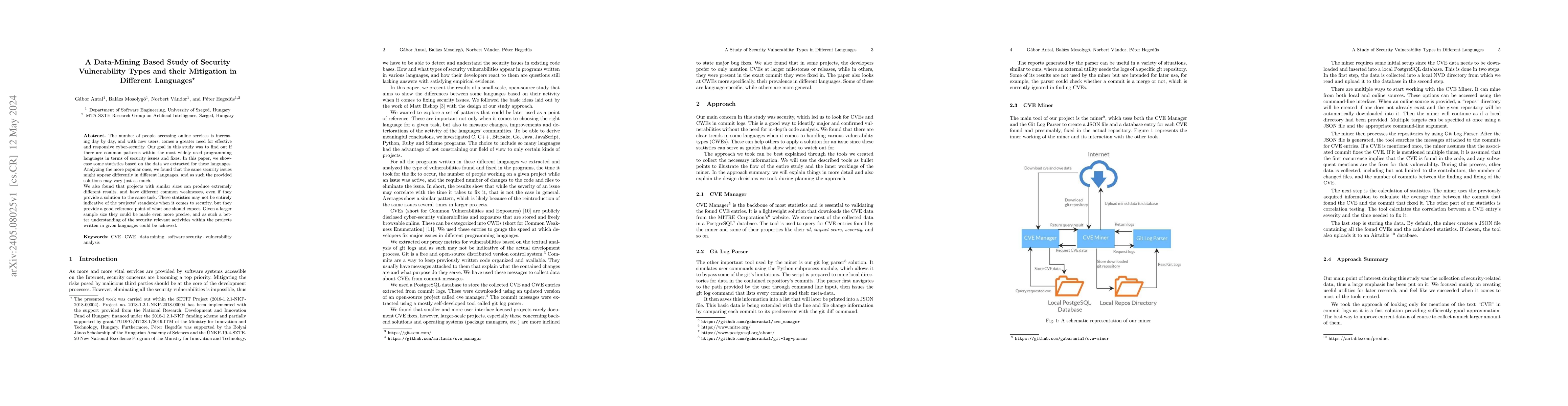 Thumbnail for A Data-Mining Based Study of Security Vulnerability Types and Their
  Mitigation in Different Languages
