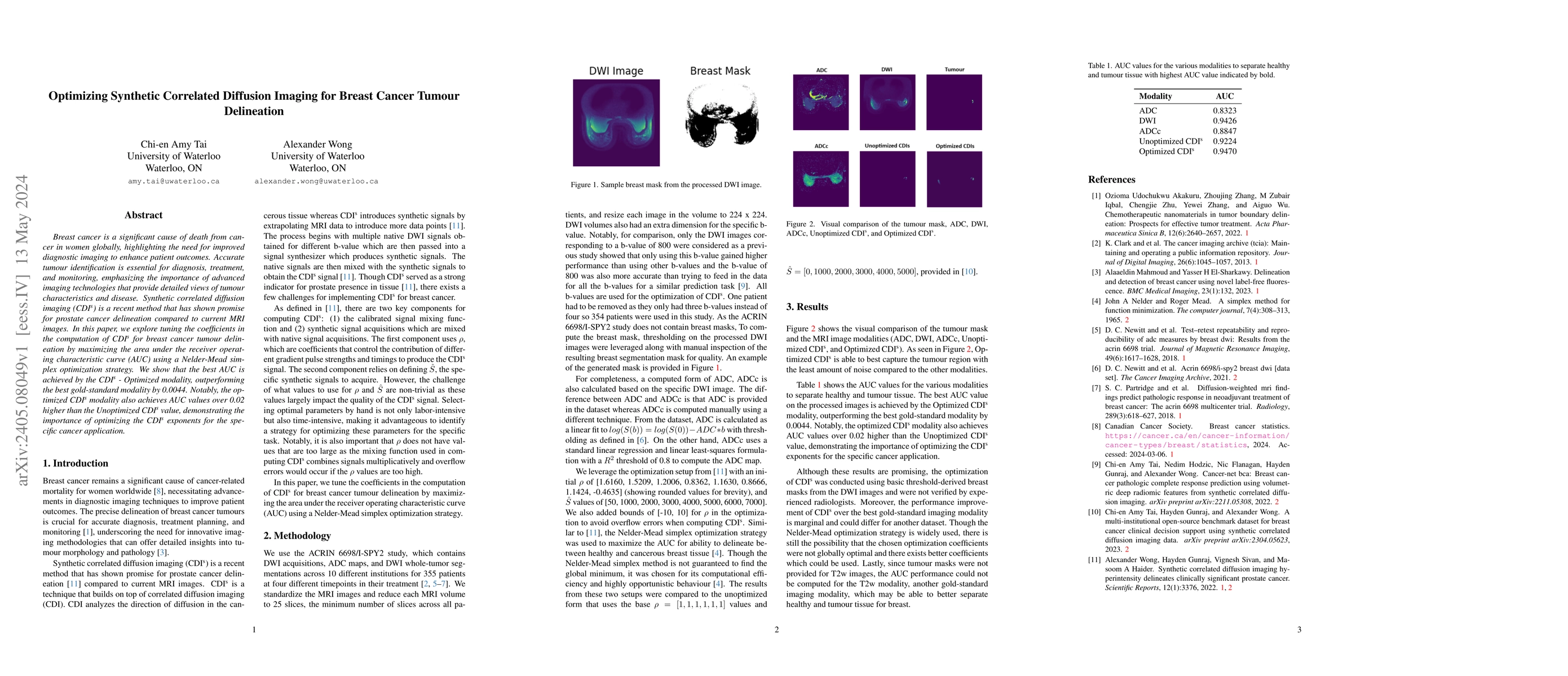 Thumbnail for Optimizing Synthetic Correlated Diffusion Imaging for Breast Cancer
  Tumour Delineation