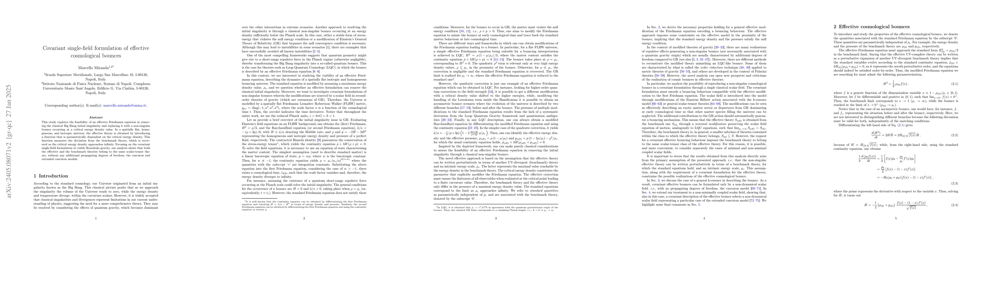 Thumbnail for Covariant single-field formulation of effective cosmological bounces