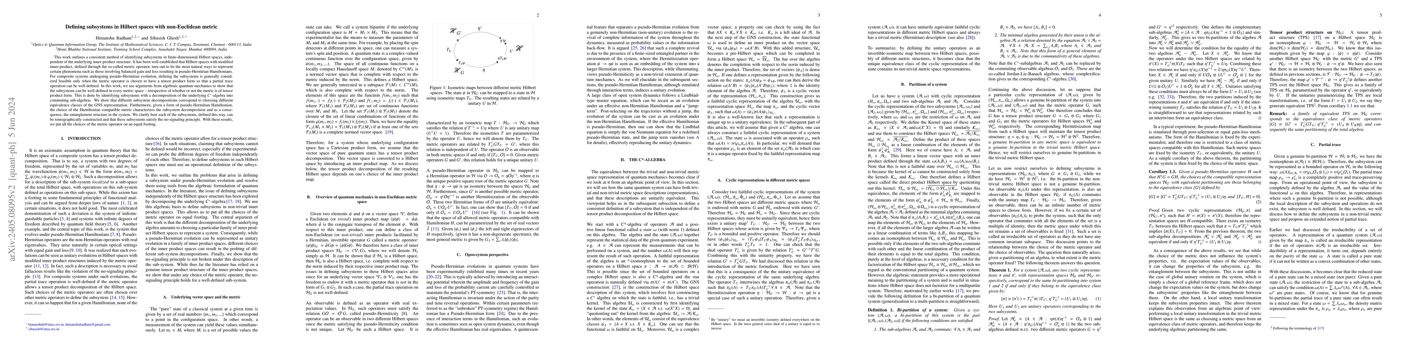 Thumbnail for Defining subsystems in Hilbert spaces with non-Euclidean metric