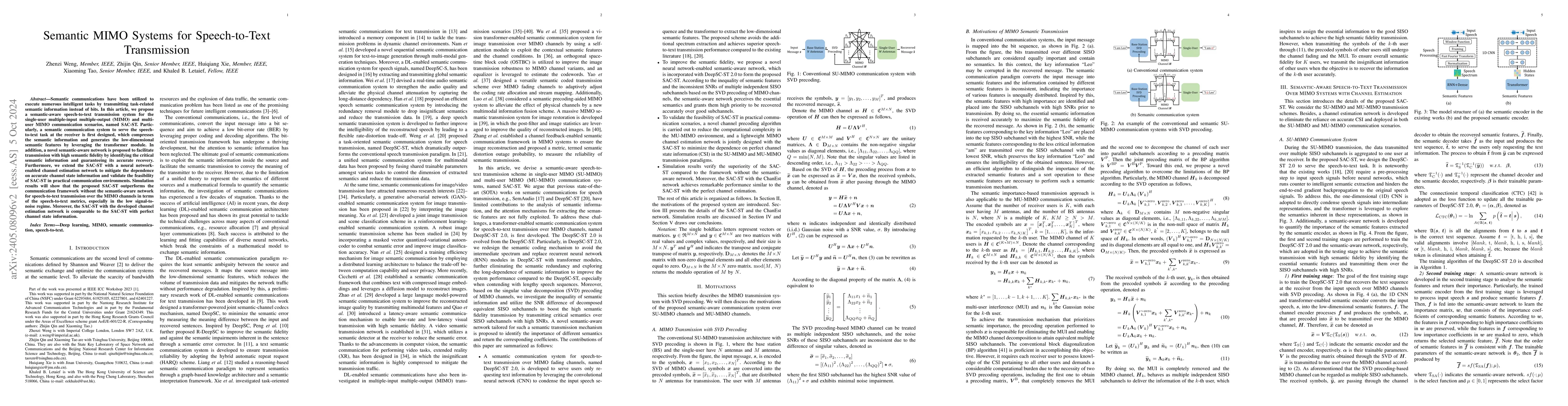 Thumbnail for Semantic MIMO Systems for Speech-to-Text Transmission