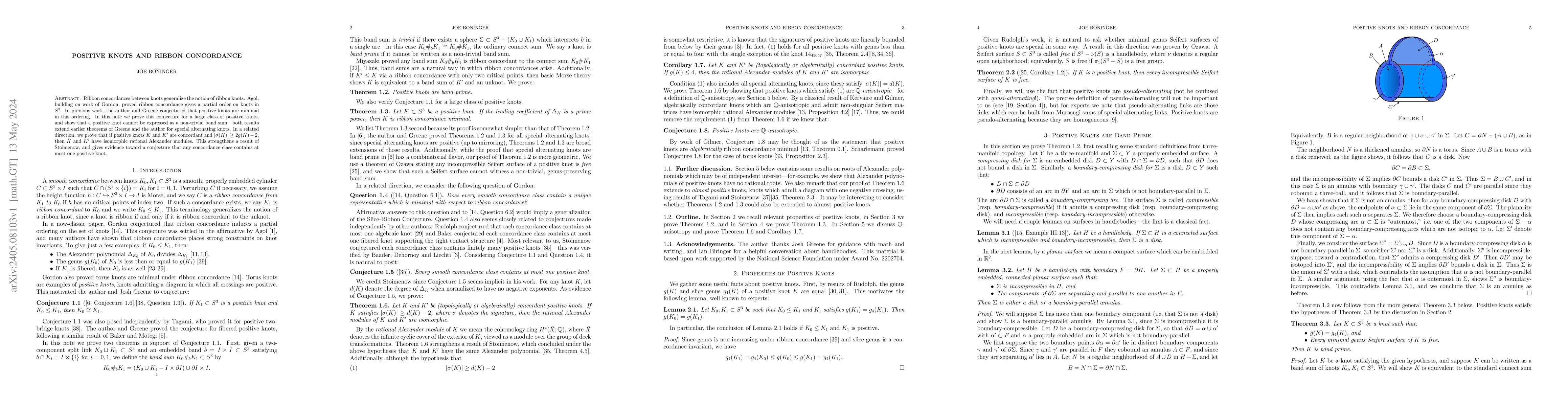 Thumbnail for Positive Knots and Ribbon Concordance