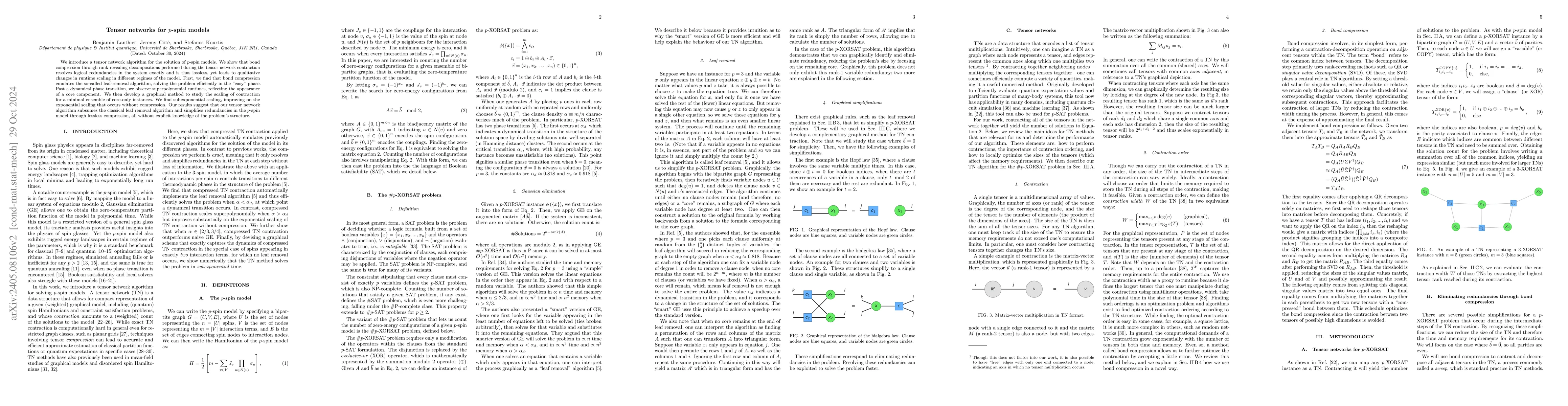 Thumbnail for Tensor networks for $p$-spin models