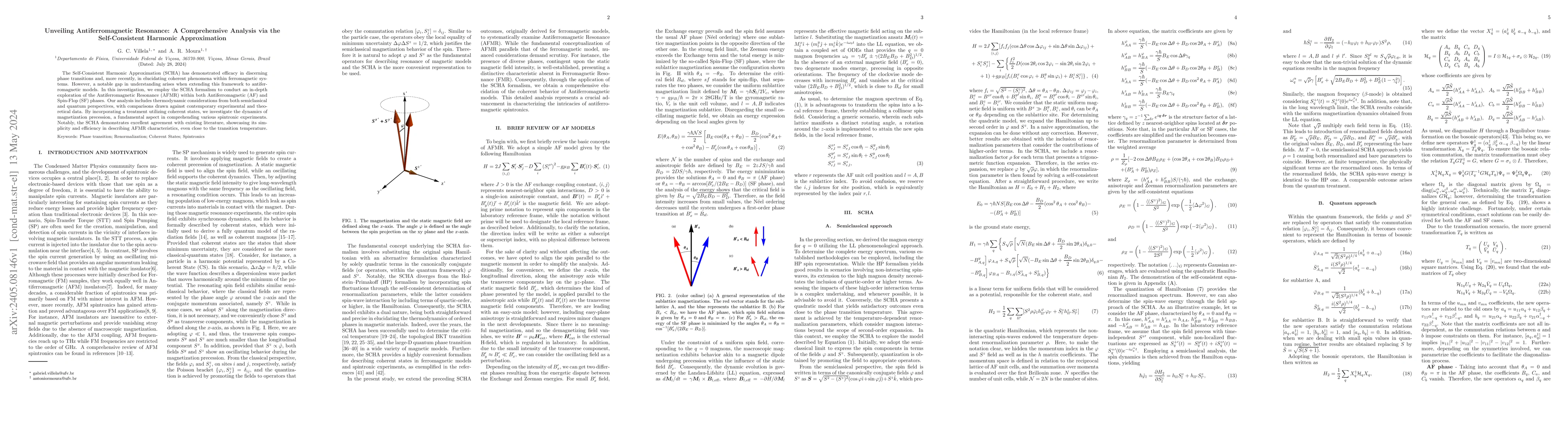 Thumbnail for Unveiling Antiferromagnetic Resonance: A Comprehensive Analysis via the
  Self-Consistent Harmonic Approximation