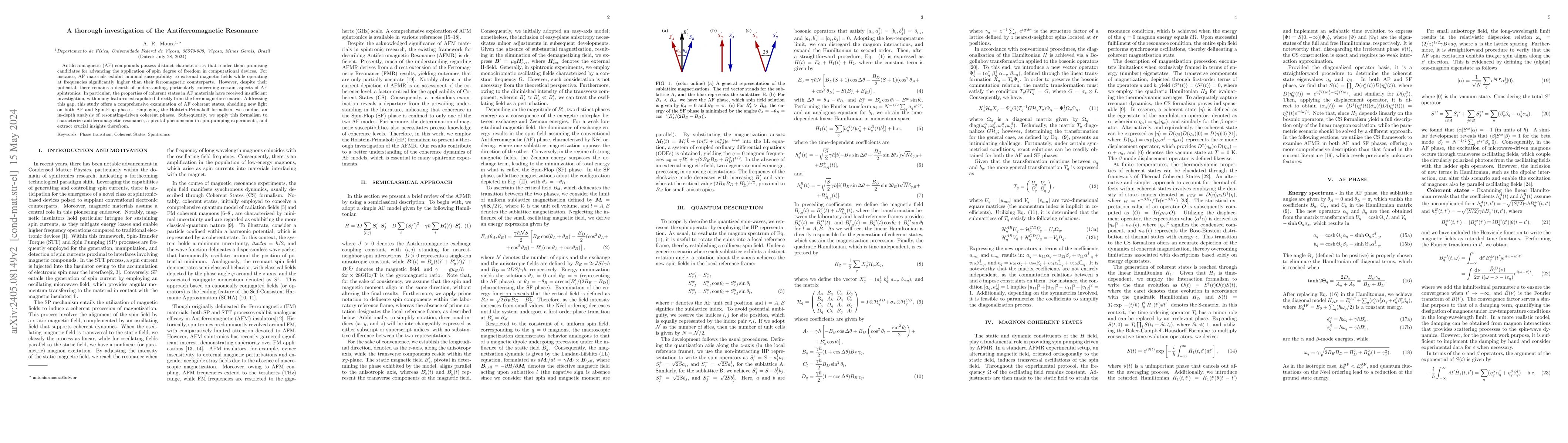 Thumbnail for A thorough investigation of the Antiferromagnetic Resonance