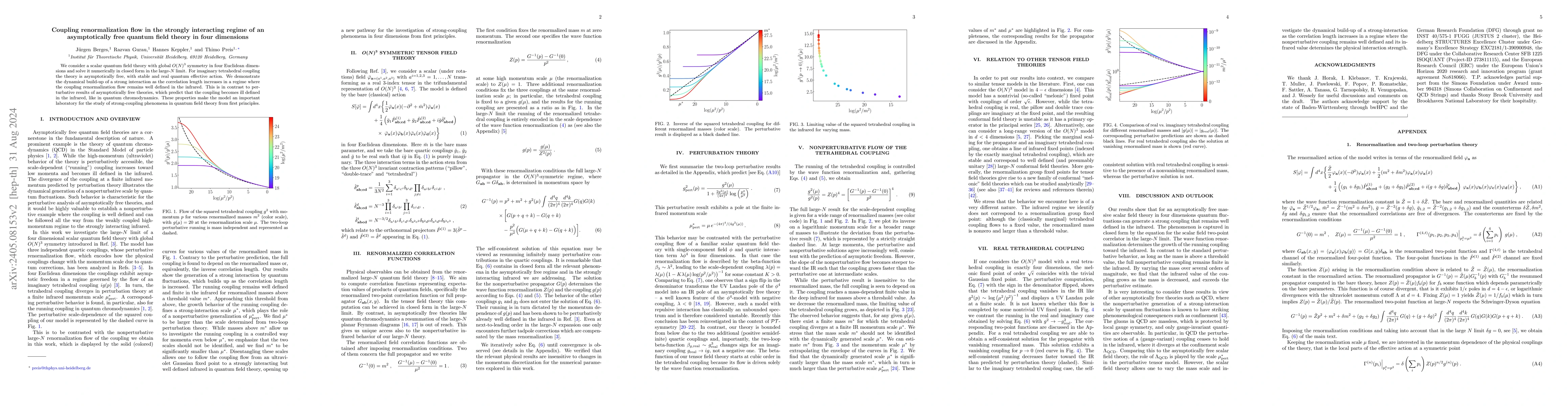 Thumbnail for Coupling renormalization flow in the strongly interacting regime of an
  asymptotically free quantum field theory in four dimensions
