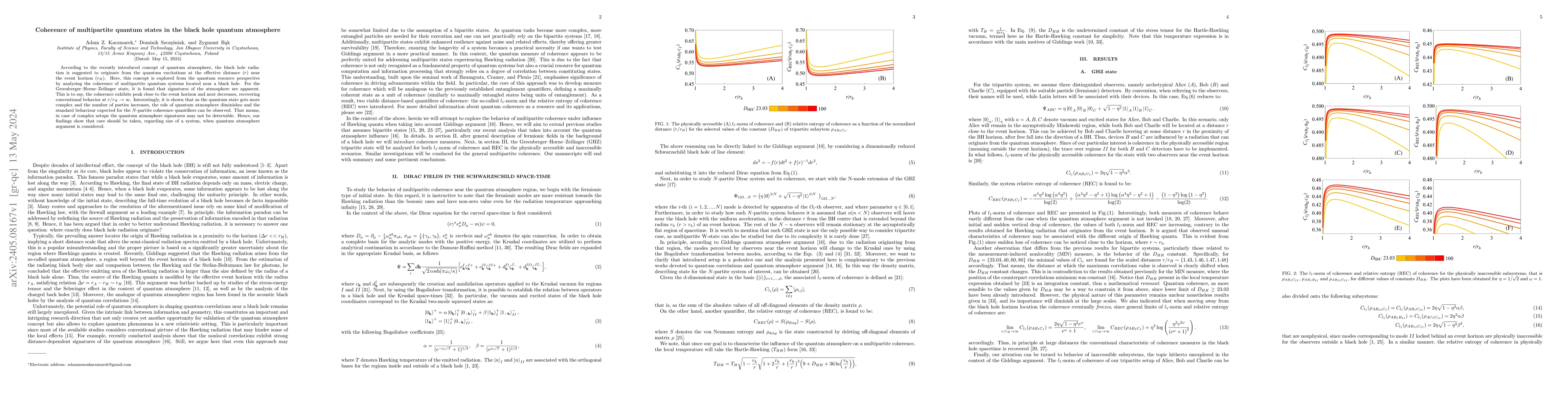 Thumbnail for Coherence of multipartite quantum states in the black hole quantum
  atmosphere