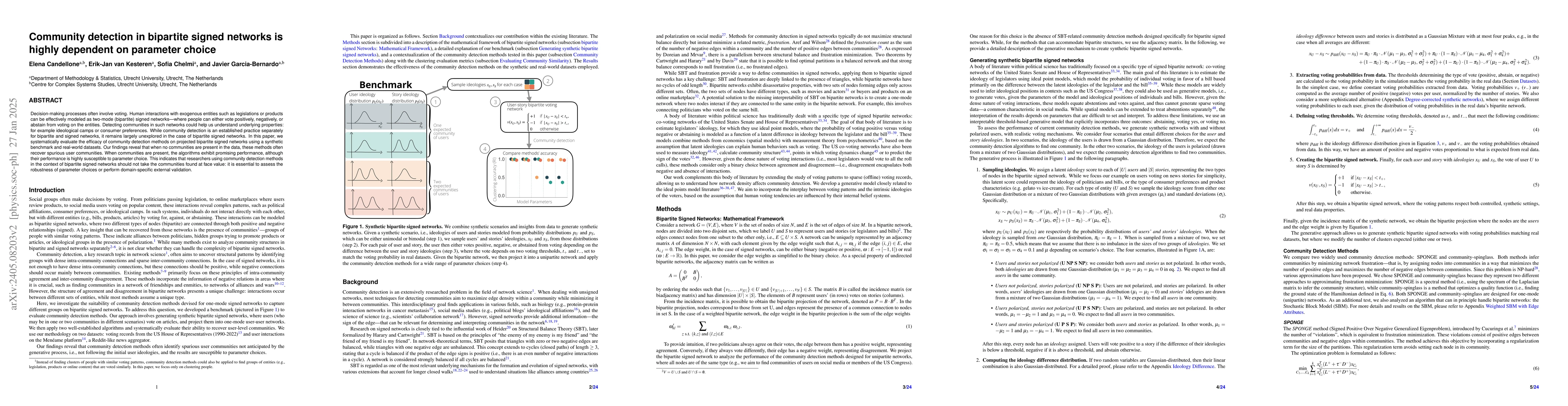 Thumbnail for Community detection in bipartite signed networks is highly dependent on
  parameter choice
