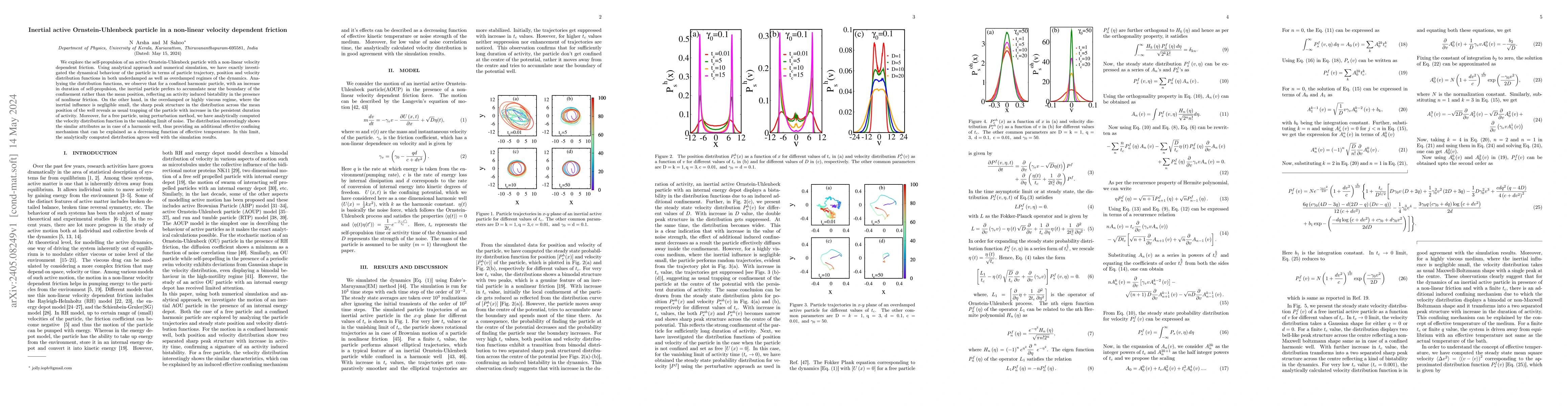 Thumbnail for Inertial active Ornstein-Uhlenbeck particle in a non-linear velocity
  dependent friction