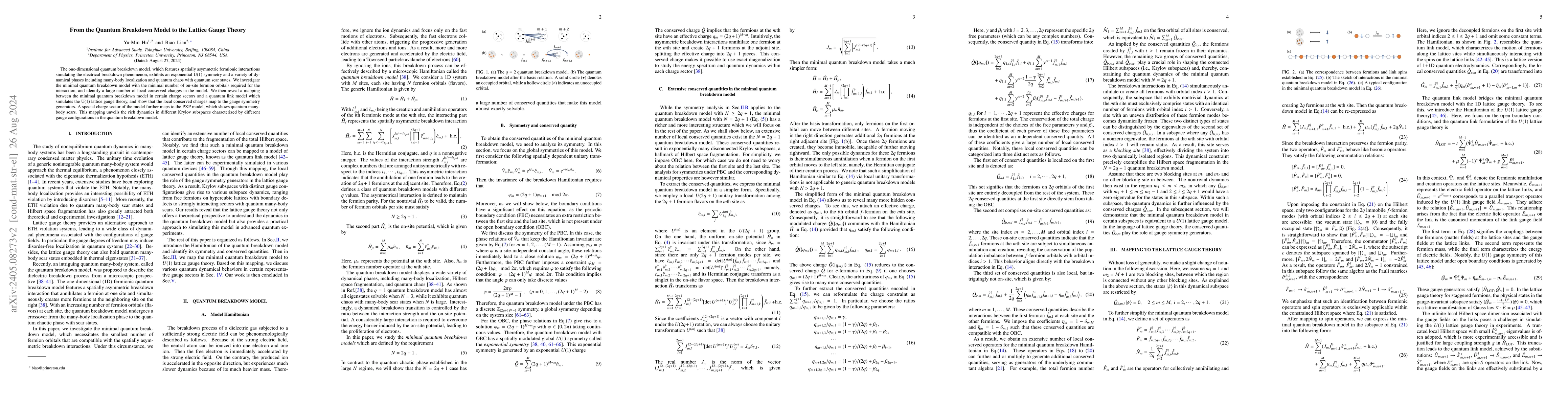 Thumbnail for From the Quantum Breakdown Model to the Lattice Gauge Theory
