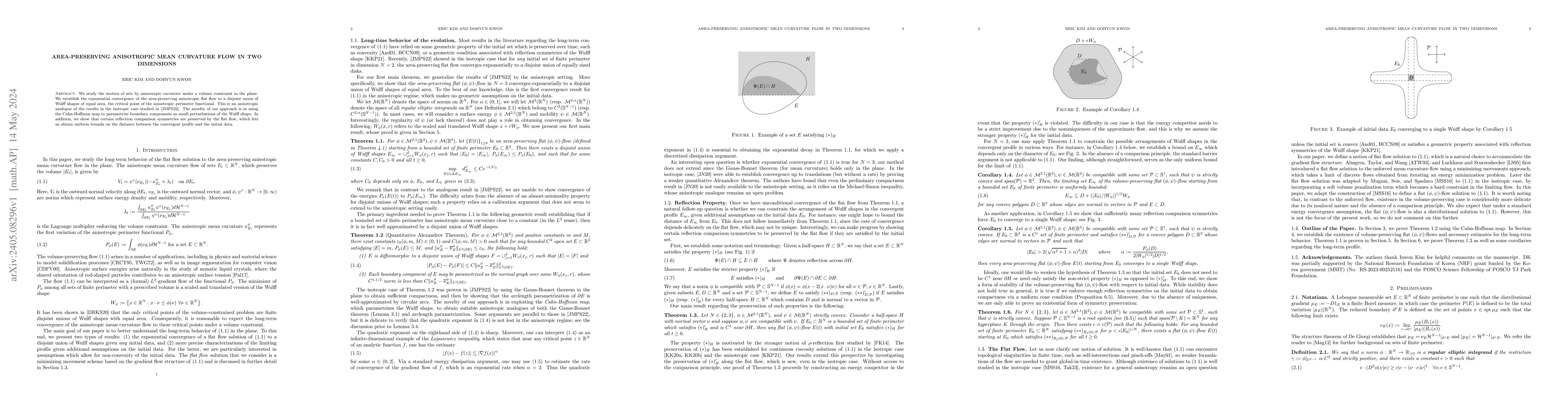Thumbnail for Area-Preserving Anisotropic Mean Curvature Flow in Two Dimensions
