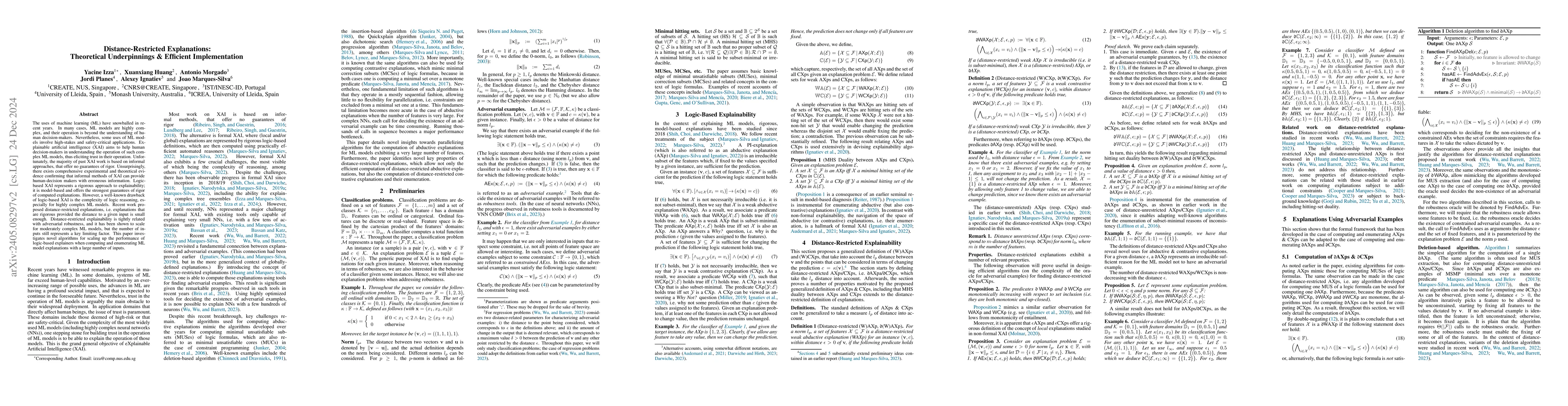 Thumbnail for Distance-Restricted Explanations: Theoretical Underpinnings & Efficient
  Implementation