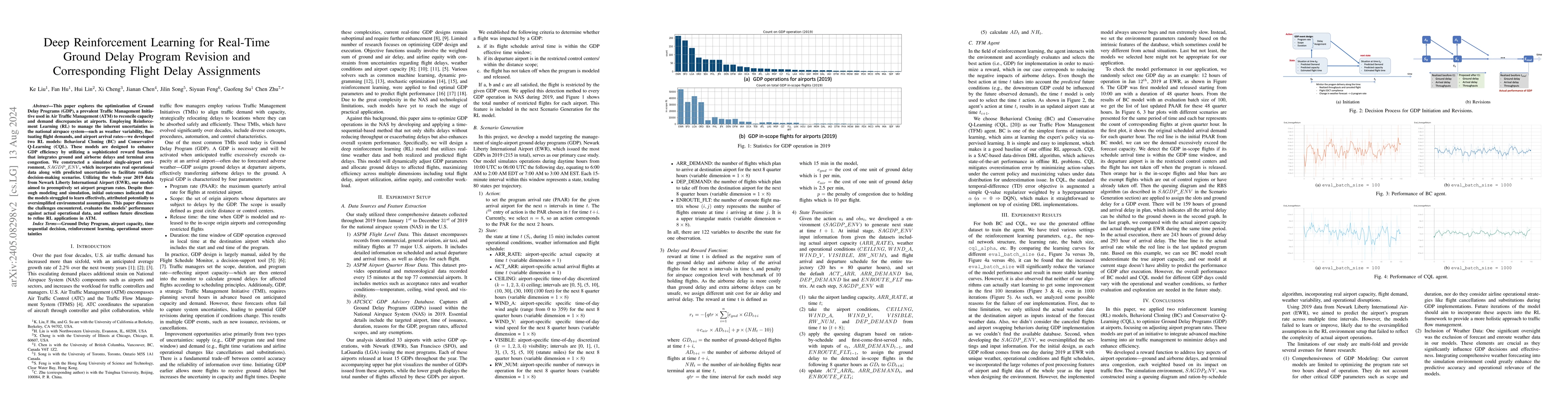 Thumbnail for Deep Reinforcement Learning for Real-Time Ground Delay Program Revision
  and Corresponding Flight Delay Assignments
