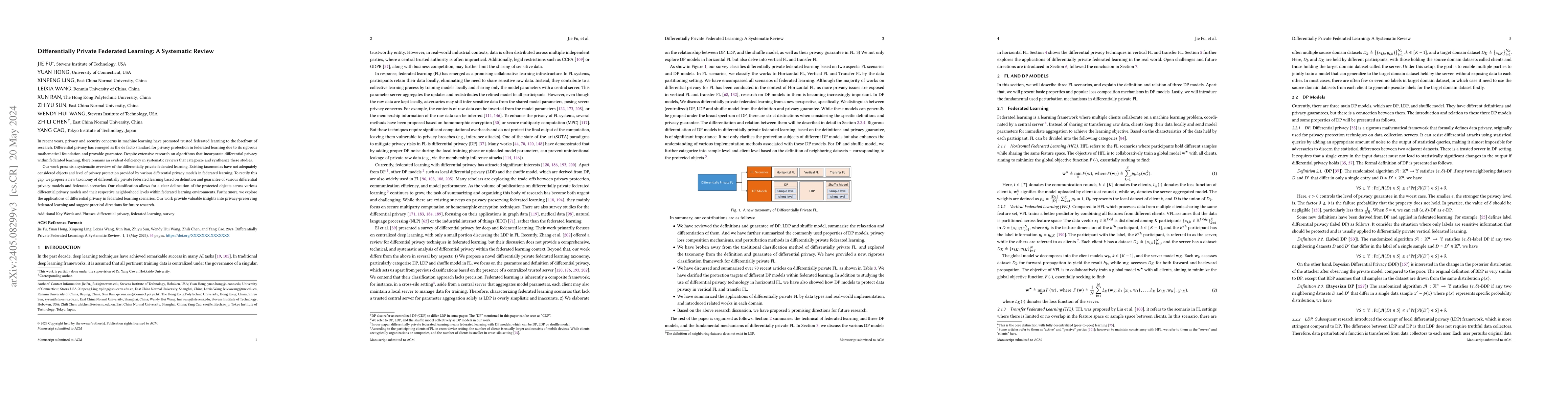 Thumbnail for Differentially Private Federated Learning: A Systematic Review
