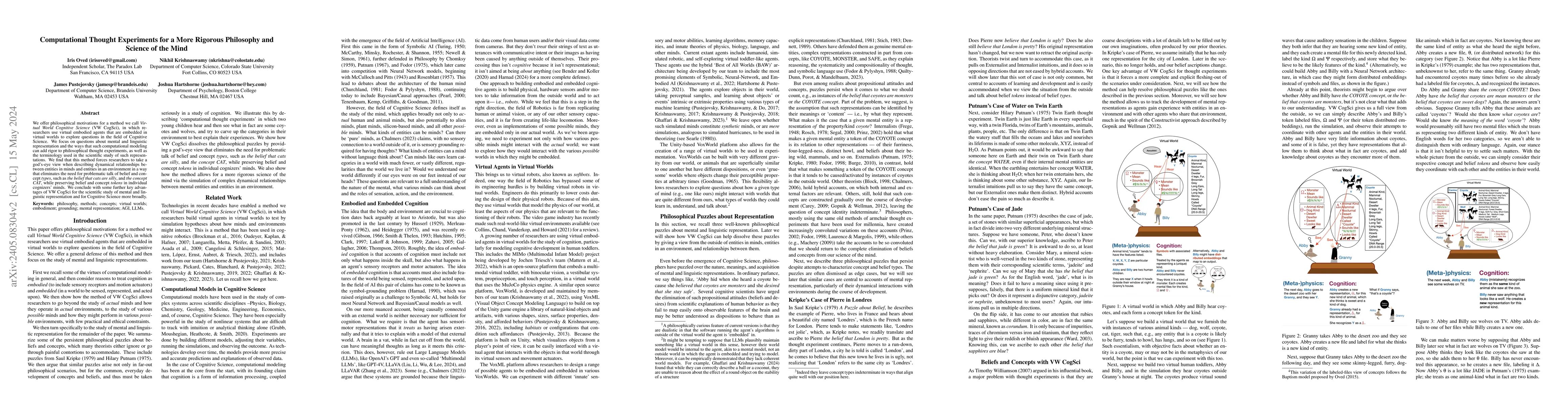 Thumbnail for Computational Thought Experiments for a More Rigorous Philosophy and
  Science of the Mind