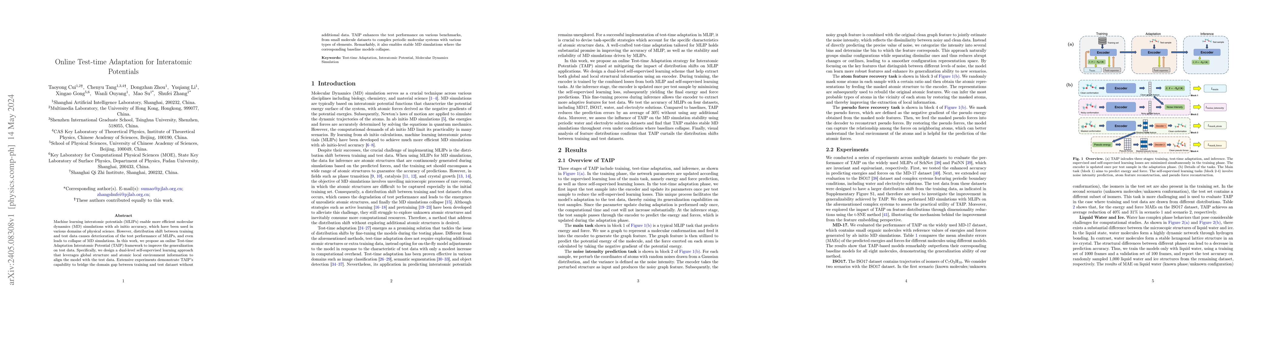 Thumbnail for Online Test-time Adaptation for Interatomic Potentials
