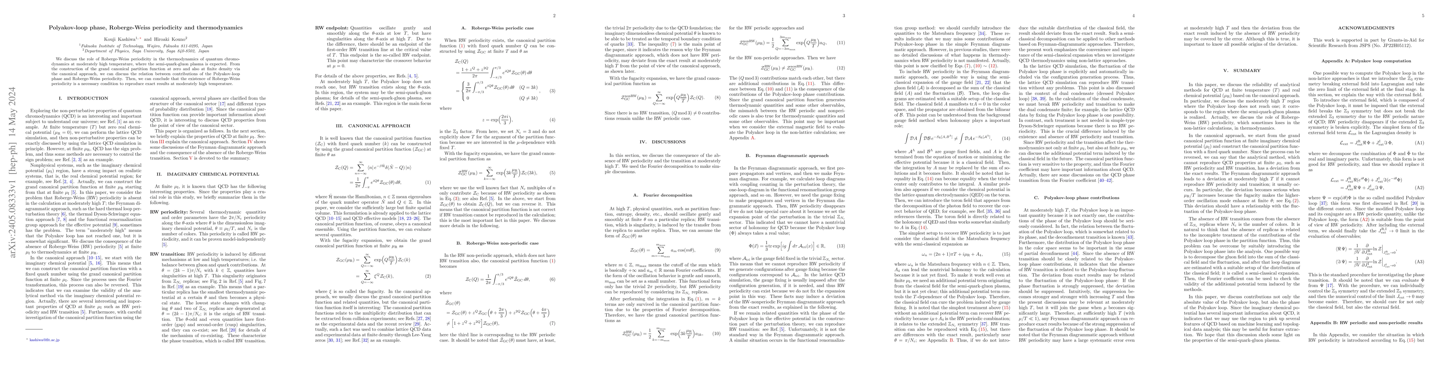 Thumbnail for Polyakov-loop phase, Roberge-Weiss periodicity and thermodynamics
