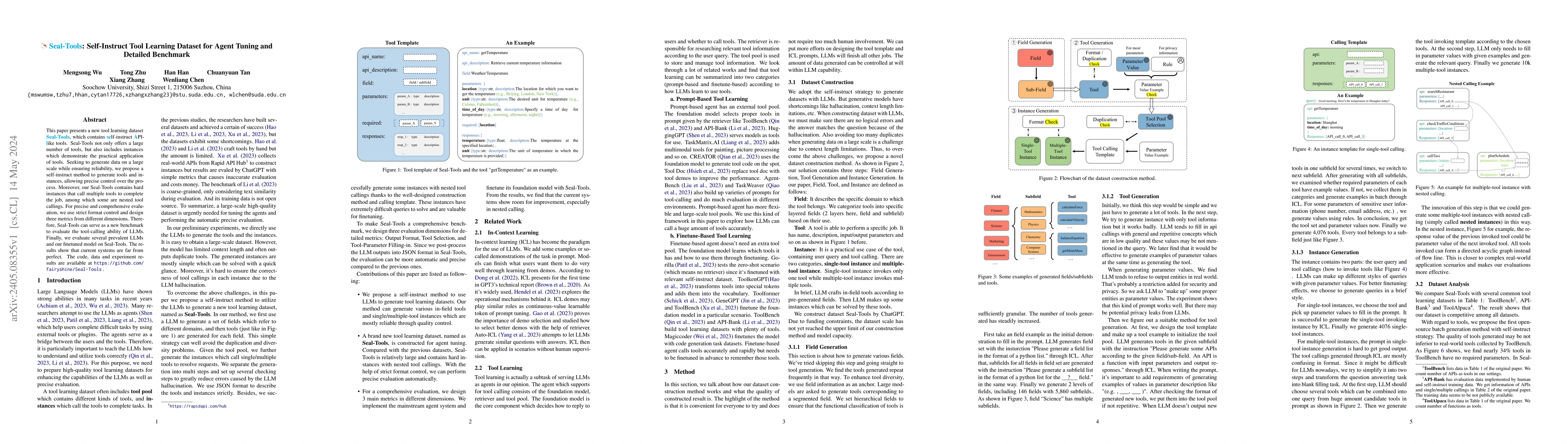 Thumbnail for Seal-Tools: Self-Instruct Tool Learning Dataset for Agent Tuning and
  Detailed Benchmark