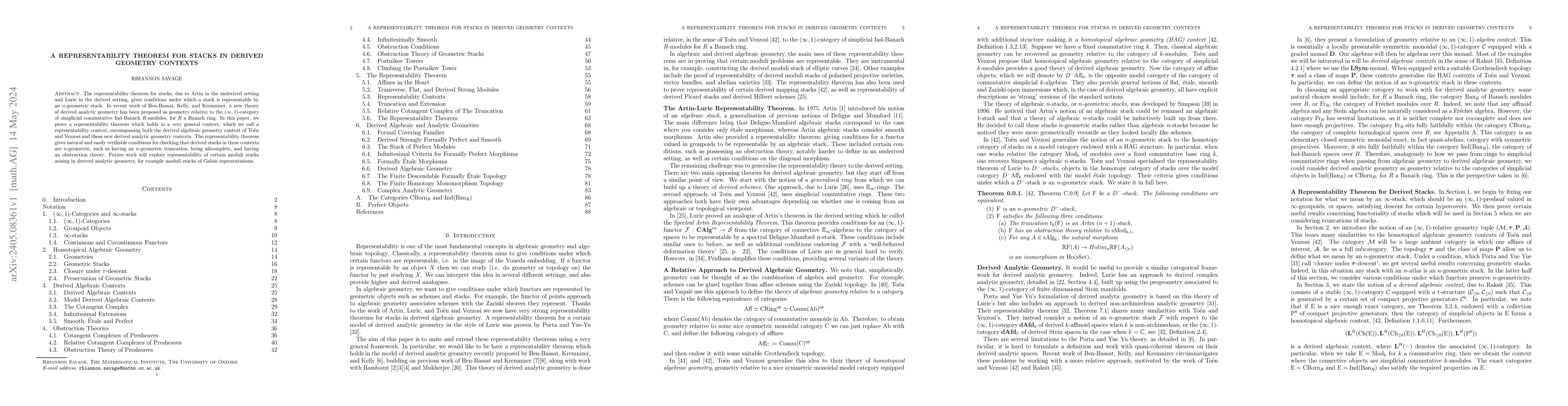 Thumbnail for A Representability Theorem for Stacks in Derived Geometry Contexts