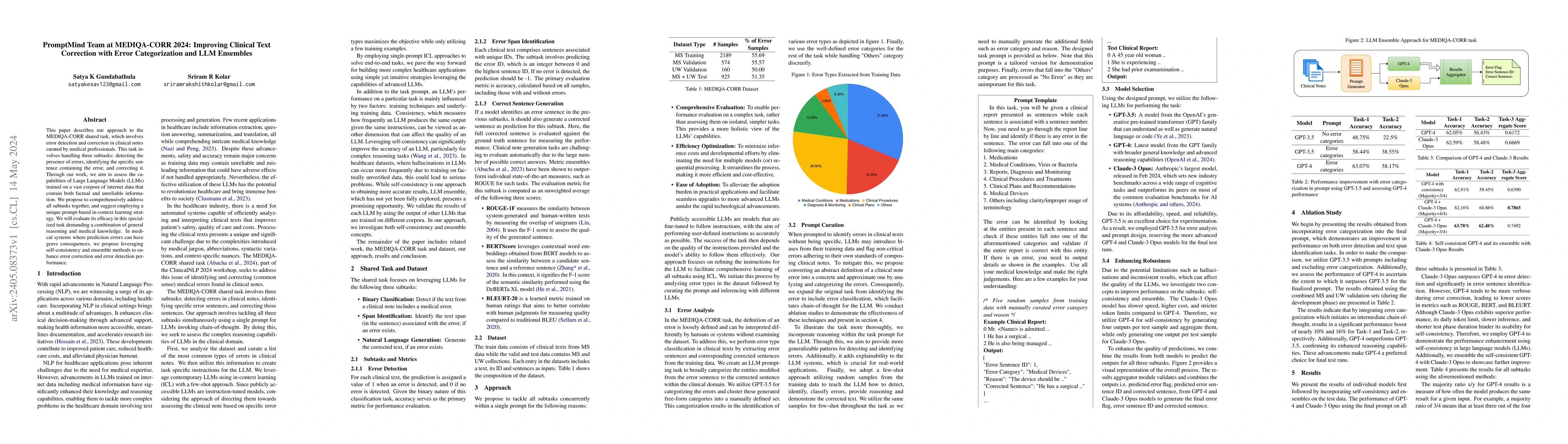 Thumbnail for PromptMind Team at MEDIQA-CORR 2024: Improving Clinical Text Correction
  with Error Categorization and LLM Ensembles