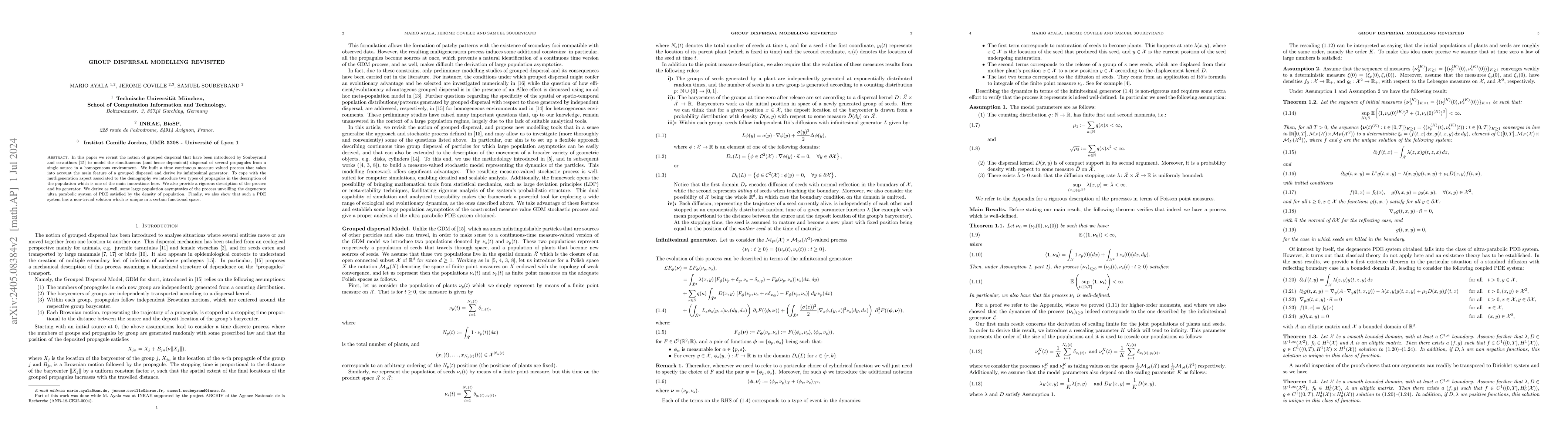 Thumbnail for Group Dispersal Modelling Revisited