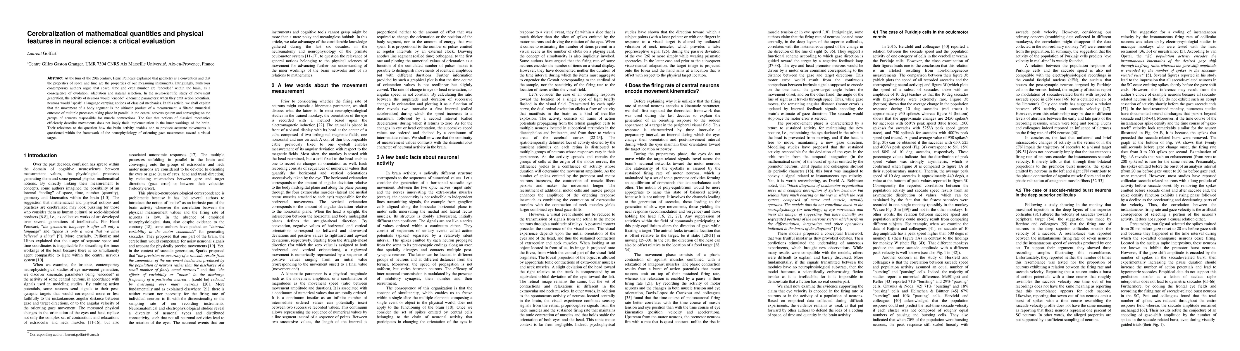 Thumbnail for Cerebralization of mathematical quantities and physical features in
  neural science: a critical evaluation