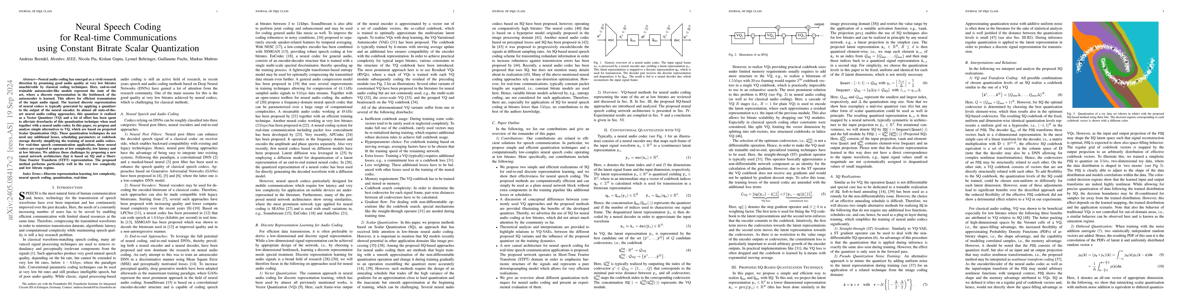 Thumbnail for Simple and Efficient Quantization Techniques for Neural Speech Coding